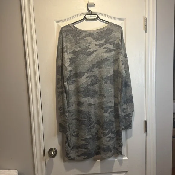 459-Lucky Brand Cloud Jersey Sweatshirt Dress- camo size XL - Picture 7 of 7
